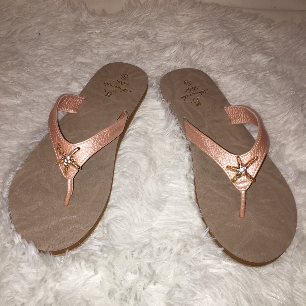Amanda Blu starfish blush summer wedge Sz 10 new